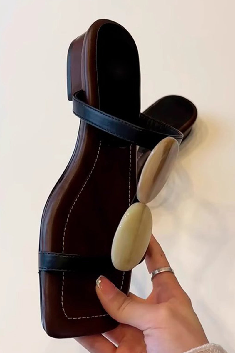 Modern Geometric Embellished Sandals