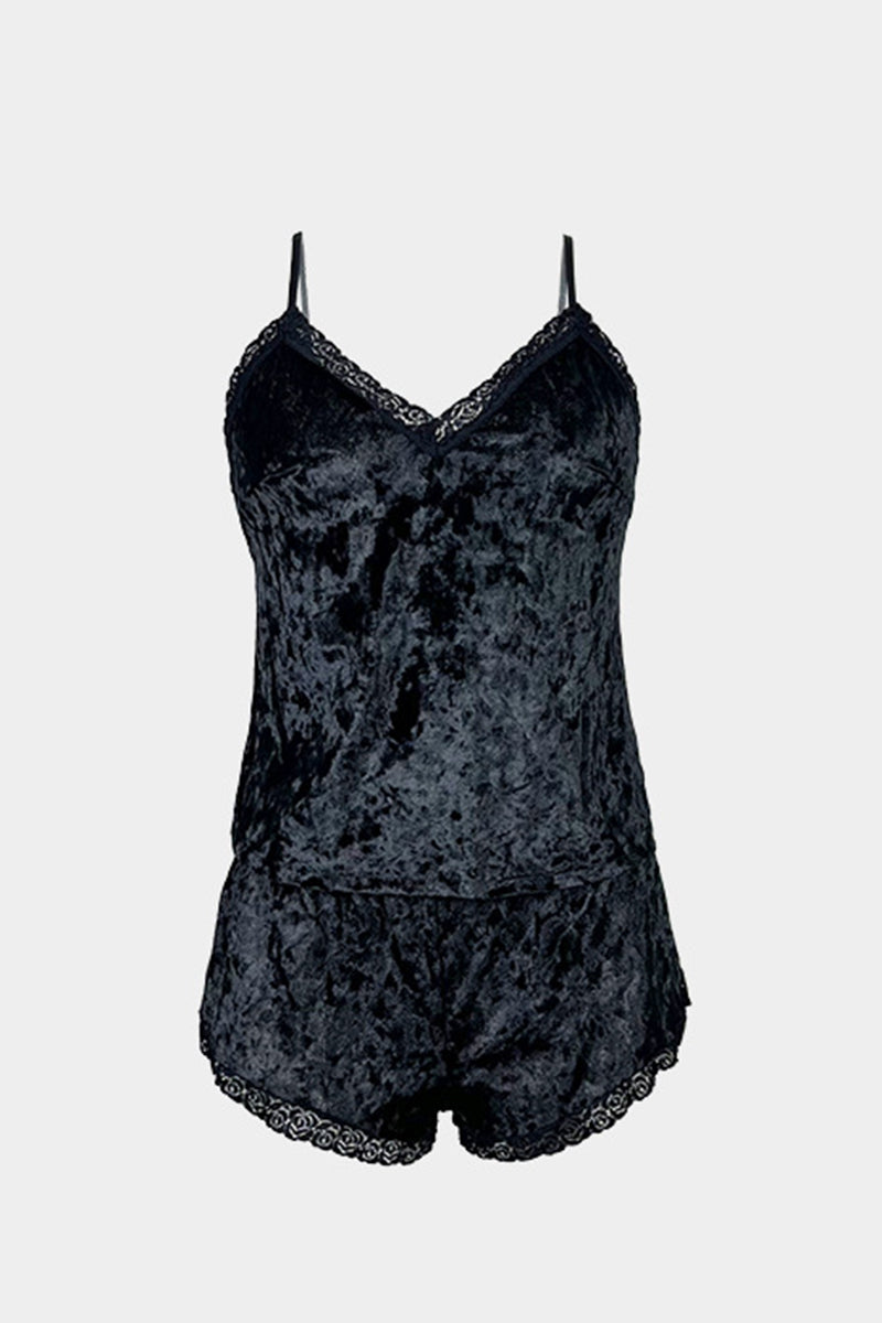 Lace Trim Sleeveless Pajama Set