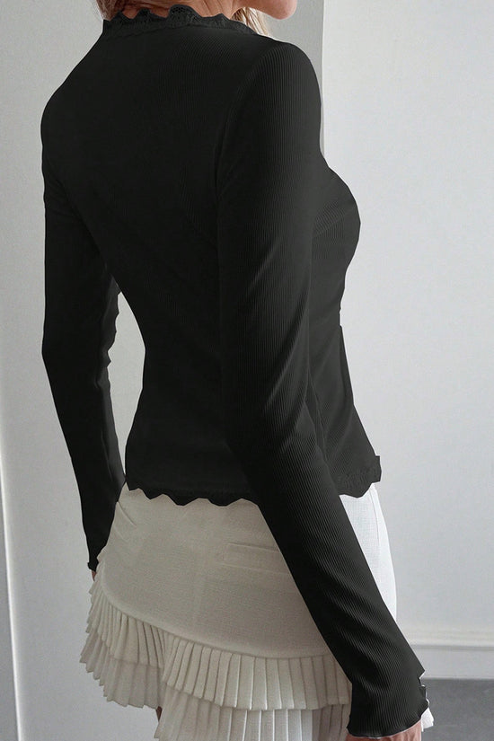 Elegant V-Neck Buttoned Blouse