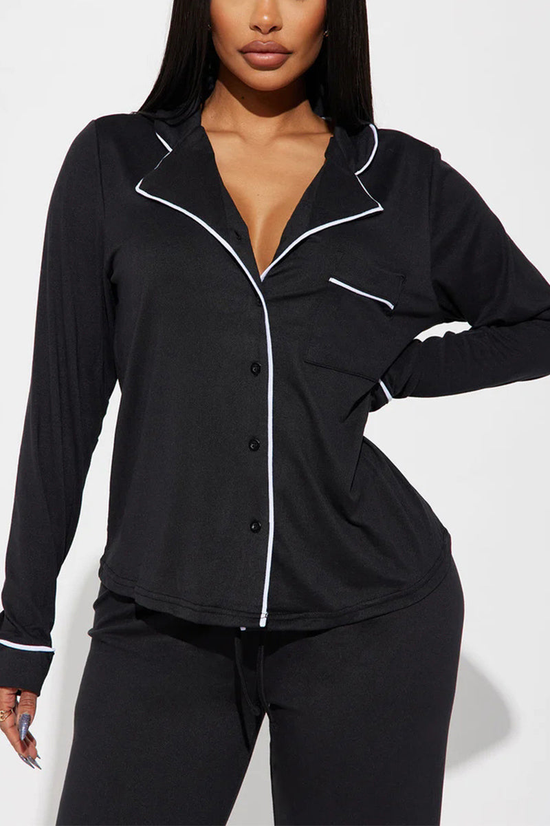 Relaxed Fit Long Sleeve Loungewear Set