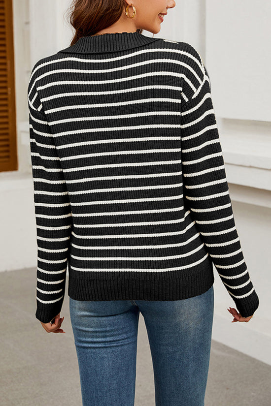 Striped V-Neck Sweater