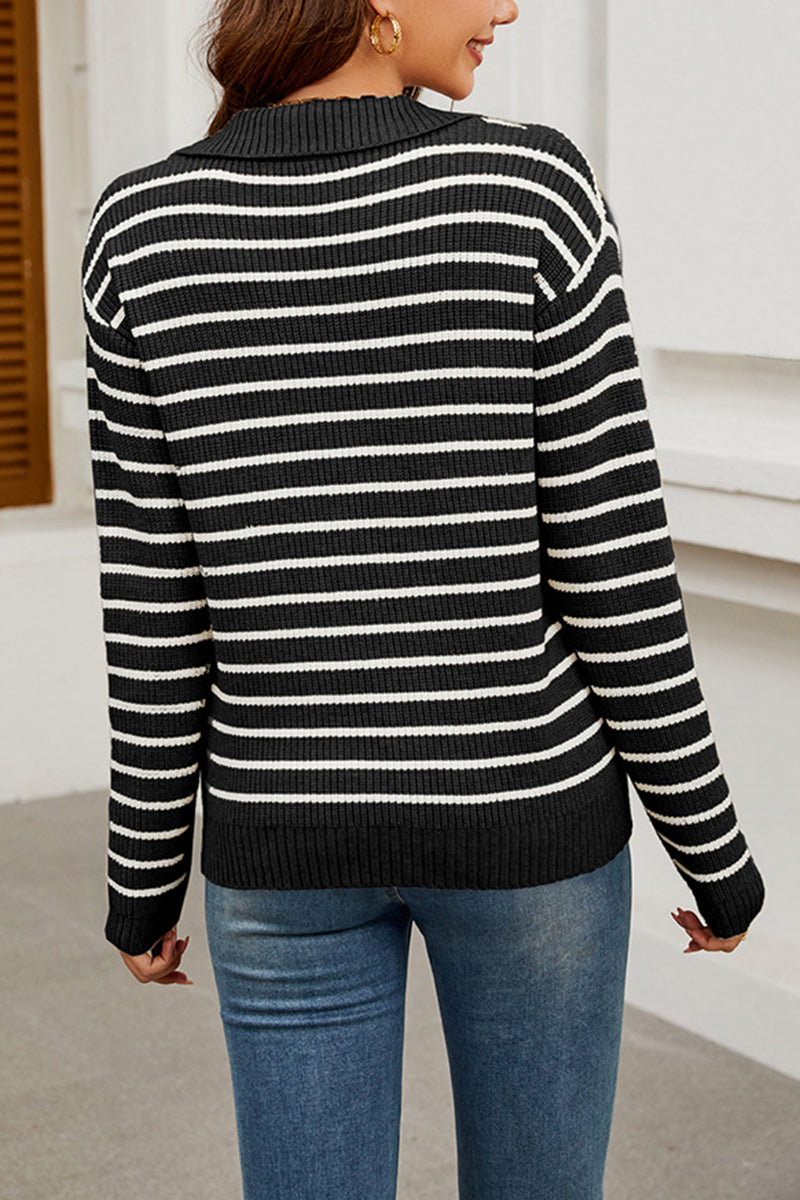 Striped V-Neck Sweater