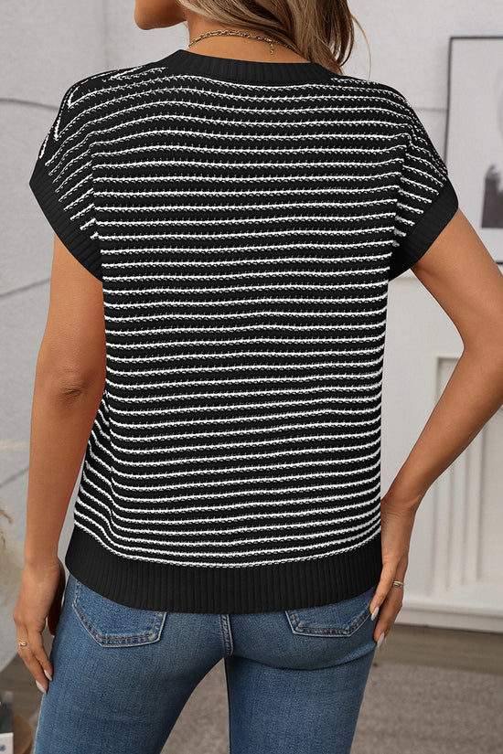 Striped Sleeveless Sweater Vest