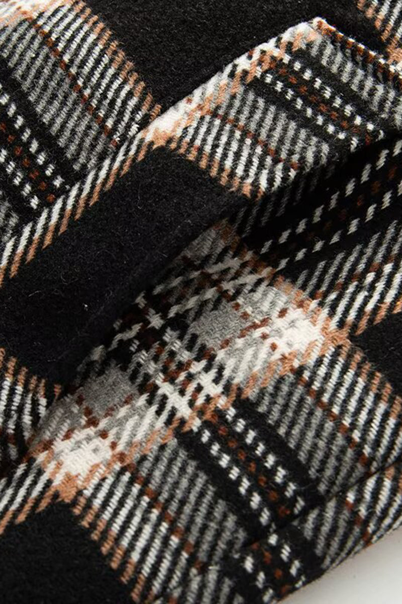Classic Plaid Button-Up Overcoat