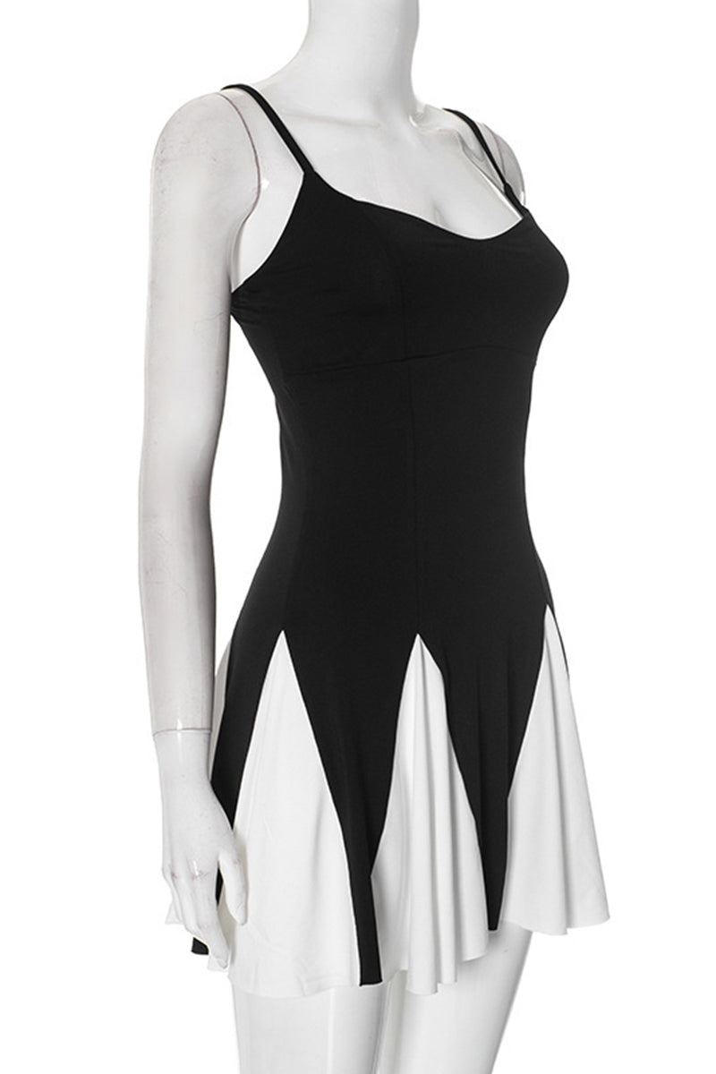 Sleeveless Colorblock Casual Dress