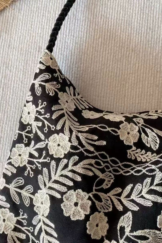 Elegant Lace Handbag with Braided Handle