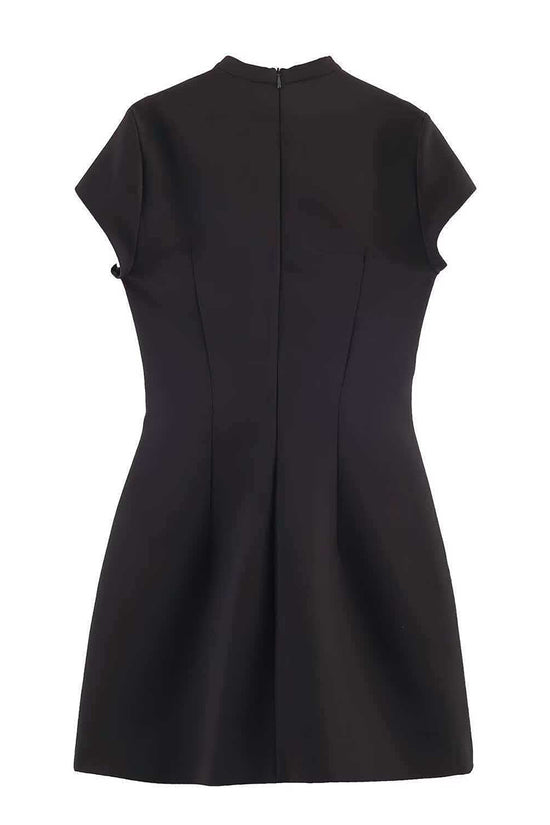 Polka Dot Bow Neck Casual Dress