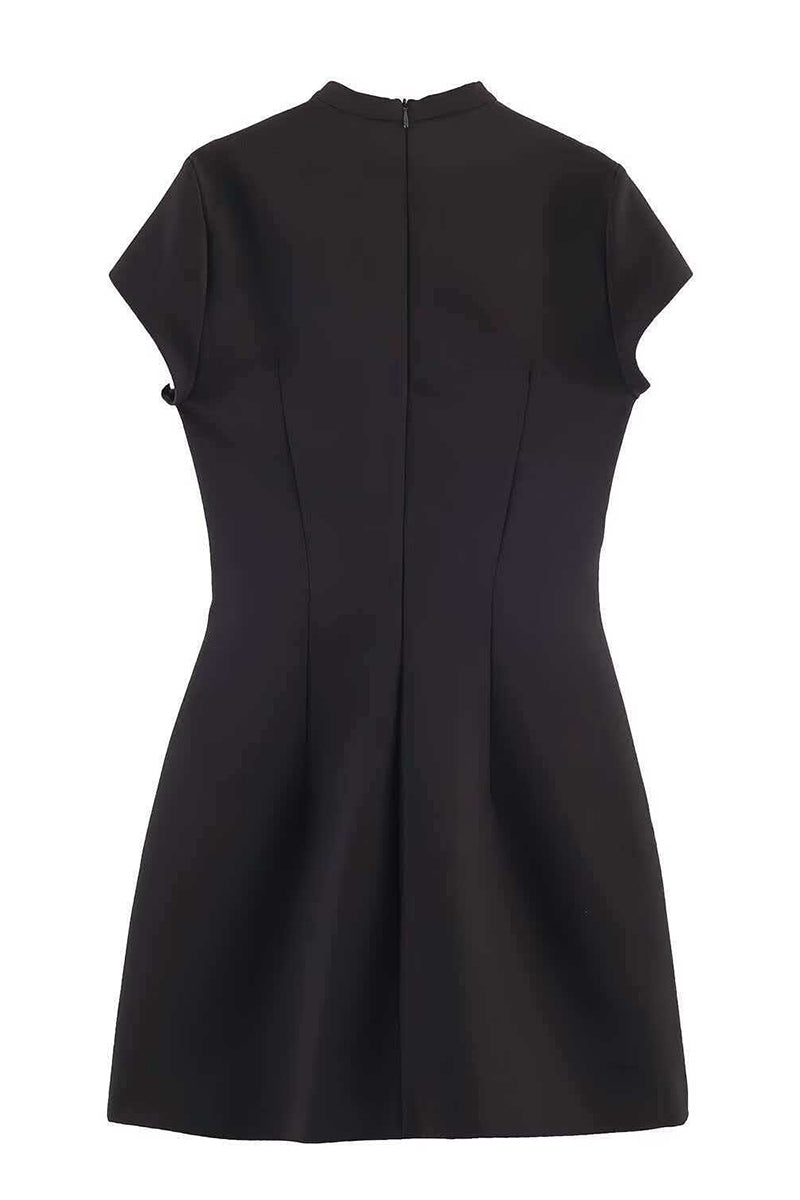 Polka Dot Bow Neck Casual Dress