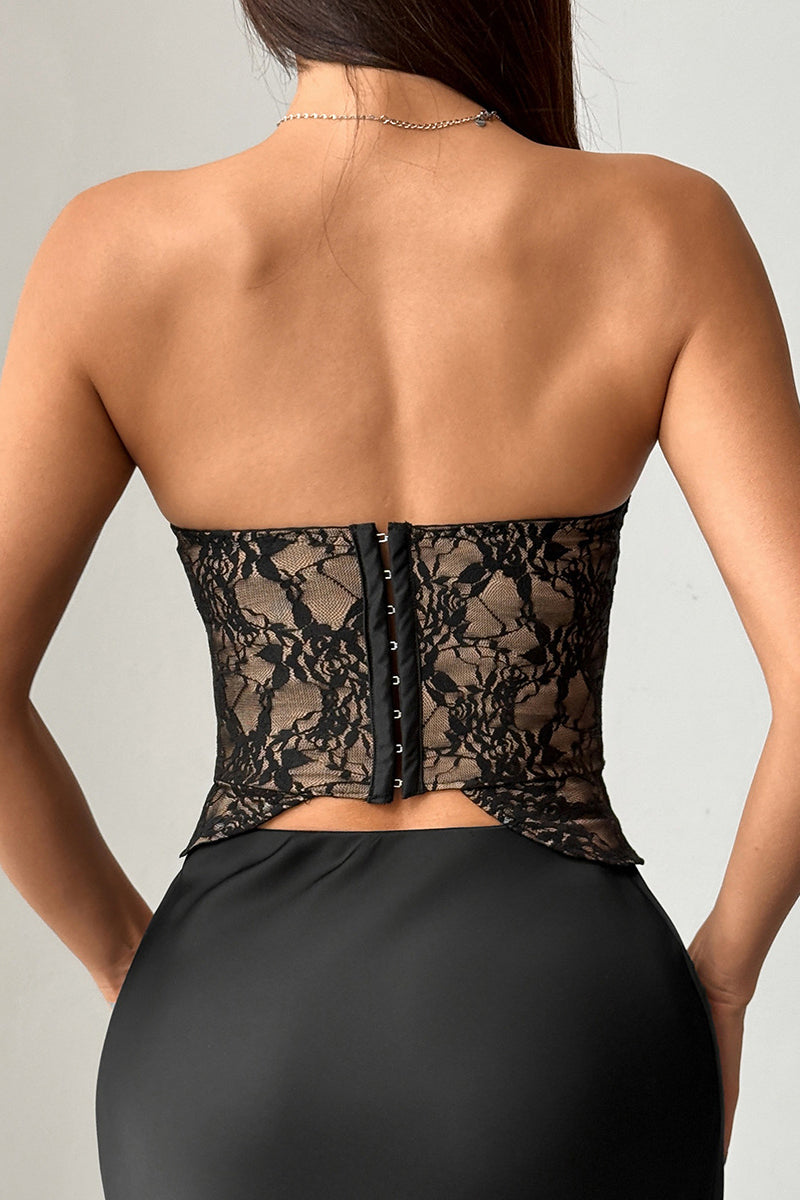 Strapless Lace Corset Tank