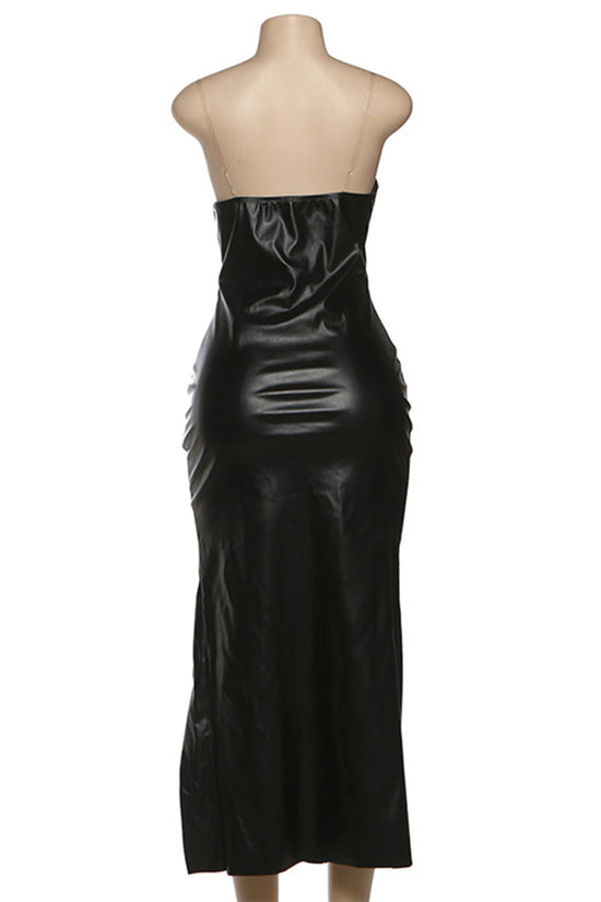 Asymmetric Strap Bodycon Midi Dress