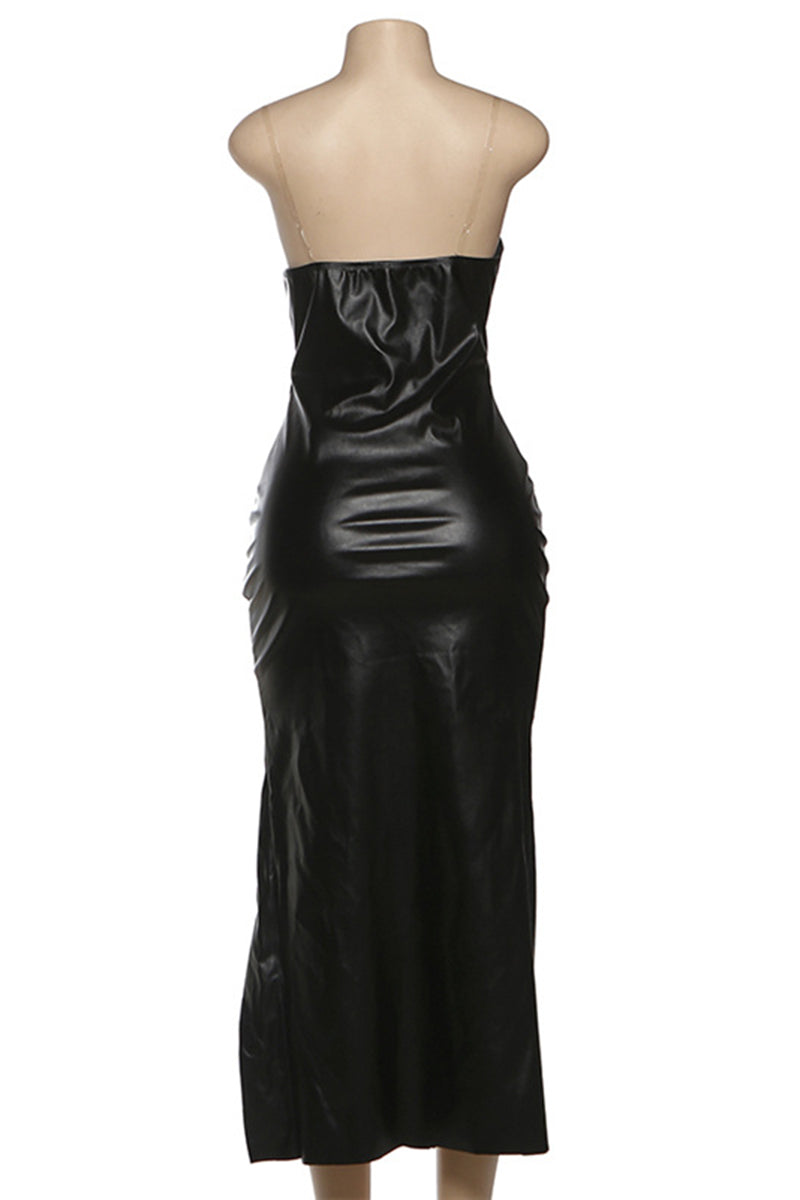 Asymmetric Strap Bodycon Midi Dress