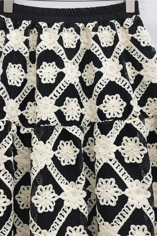 Patterned Midi Skirt with Unique Design