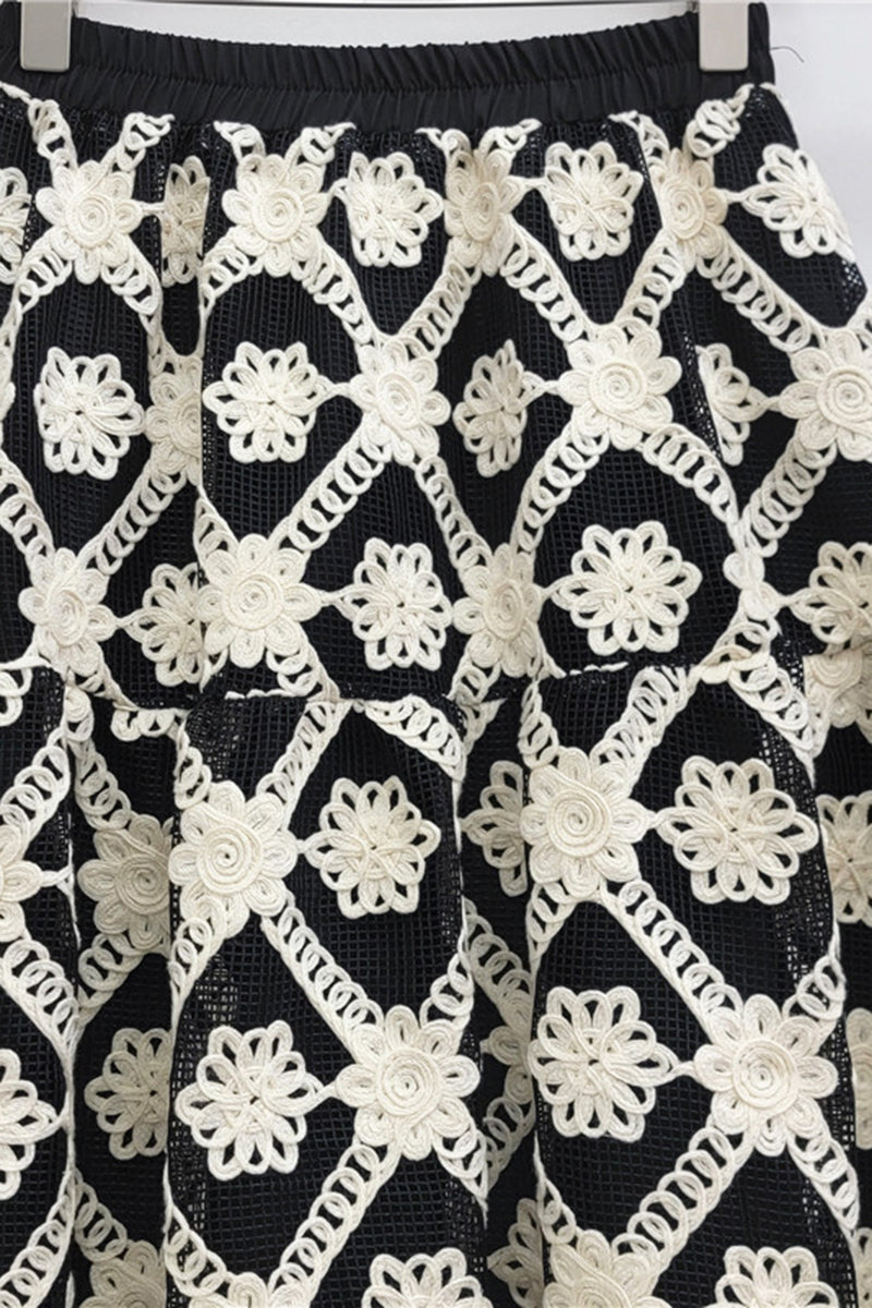 Patterned Midi Skirt with Unique Design