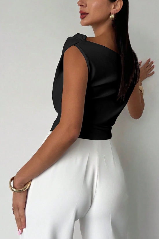 Off-Shoulder Draped T-Shirt