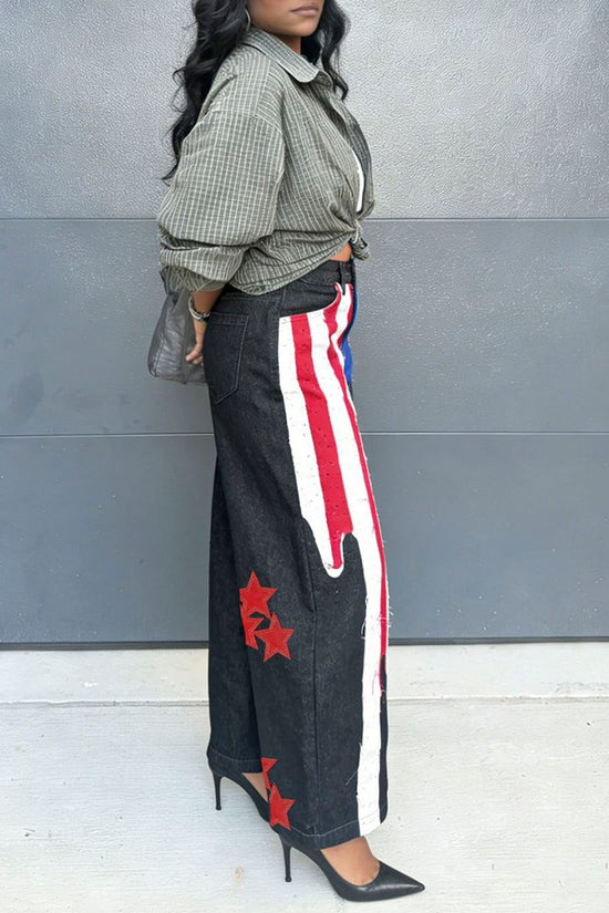 Patriotic Barrel Jeans Statement