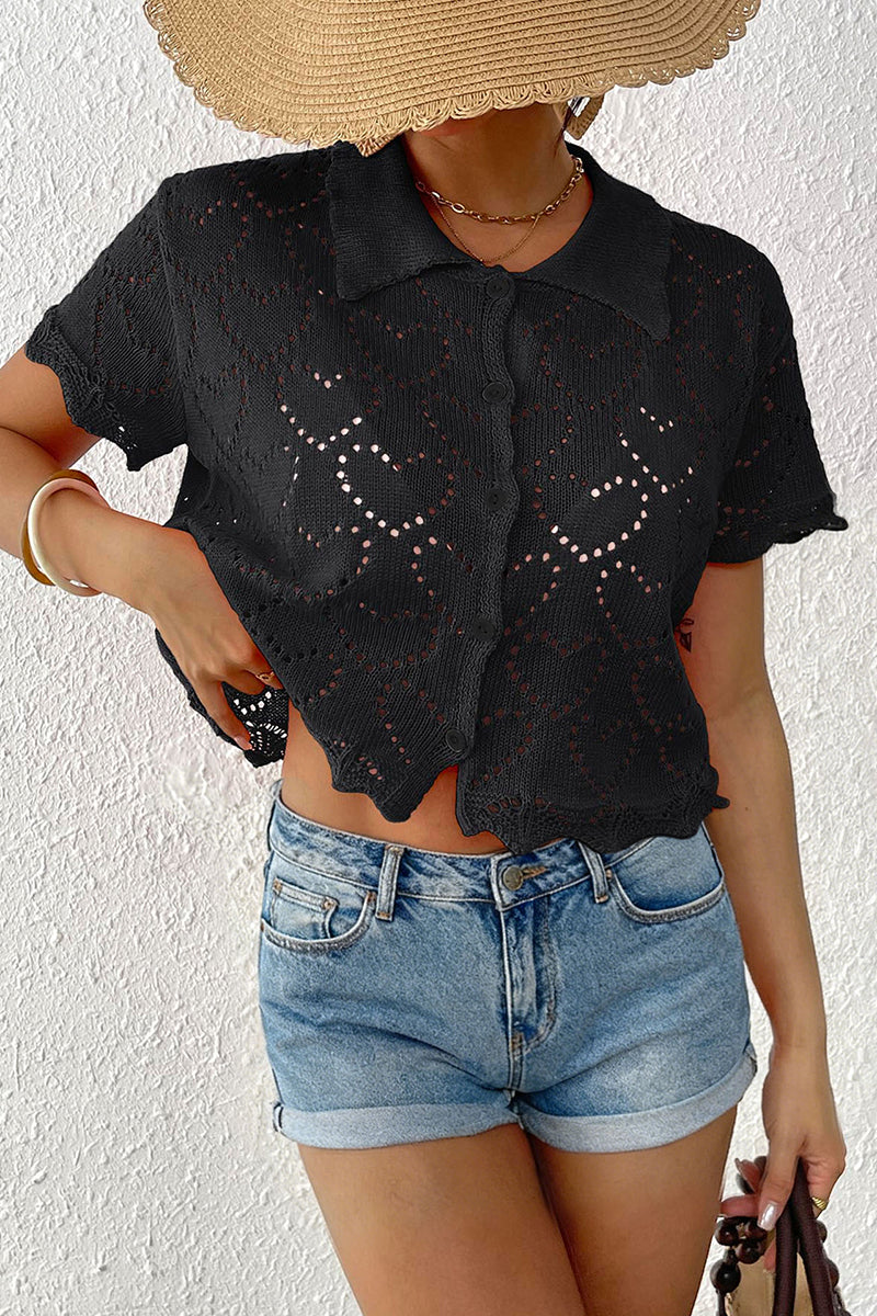 Chic Crochet Button-Up Cover-Up