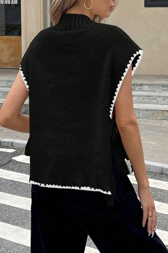 Chic Sleeveless Sweater Vest with Side Tie