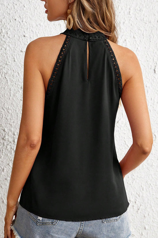 Intricate Lace High Neck Tank Top