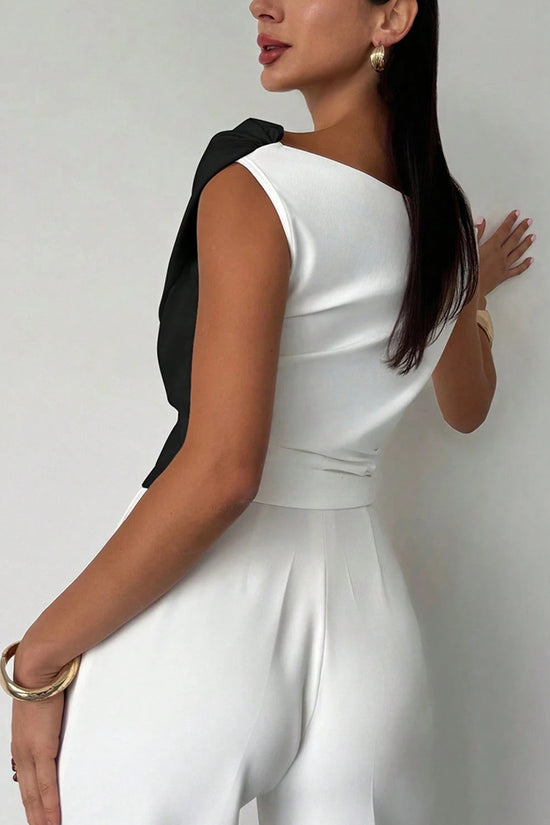 Off-Shoulder Draped T-Shirt Top