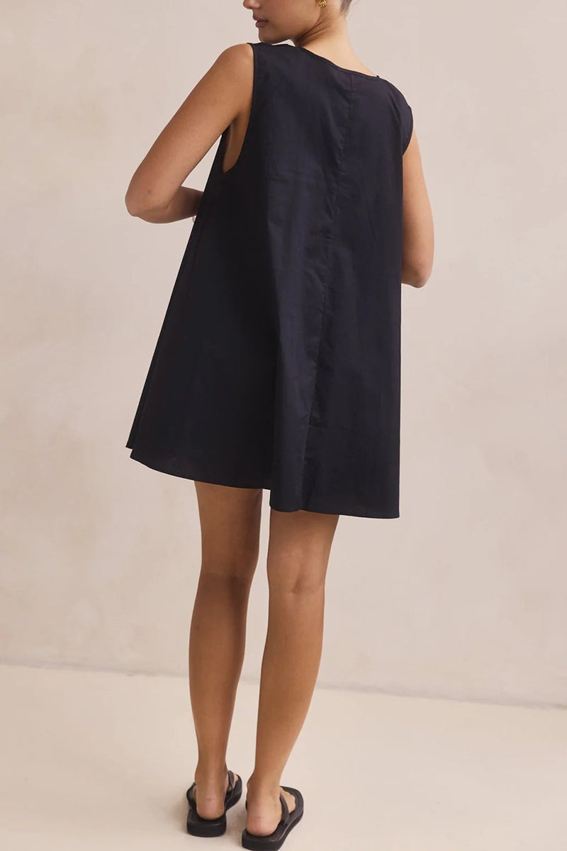 Polka Dot Sleeveless A-Line Dress