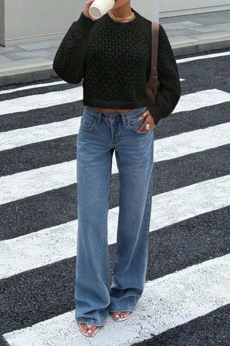 Open Back Knit Sweater with Tie Detail