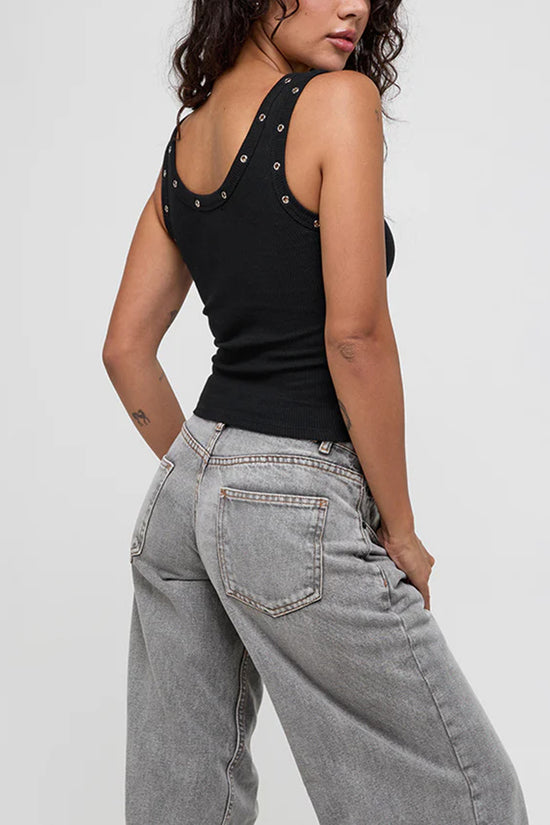 Studded Scoop Neck Tank Top