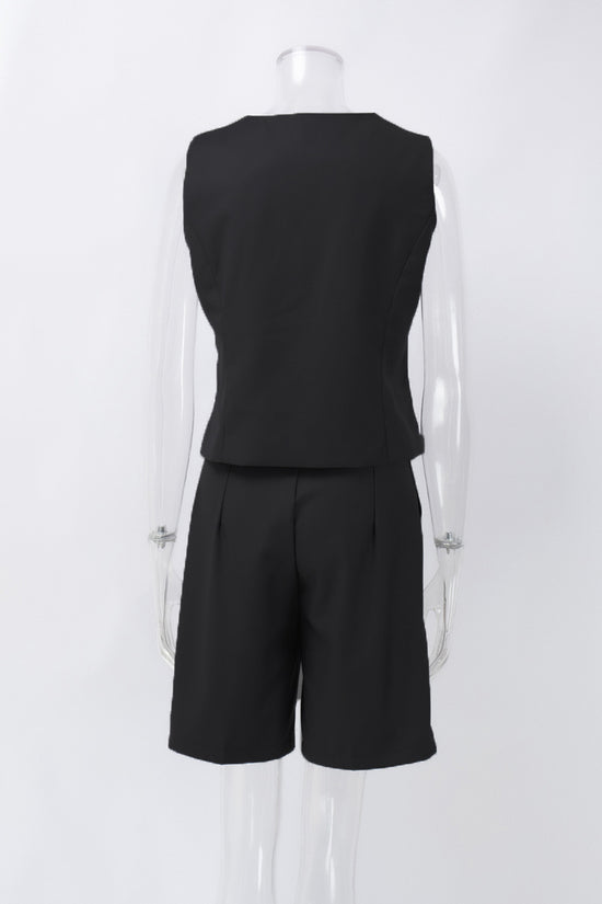 Sleeveless Vest and Short Suit Set