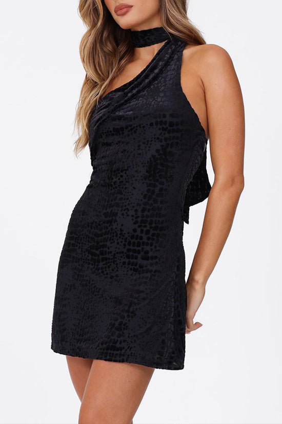 One-Shoulder Textured Bodycon Casual Dress