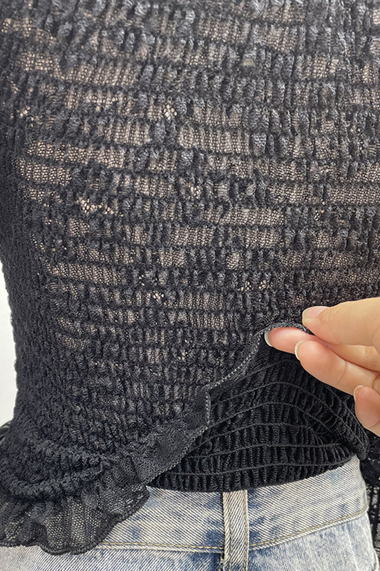 Lace Off-Shoulder Bodycon Blouse