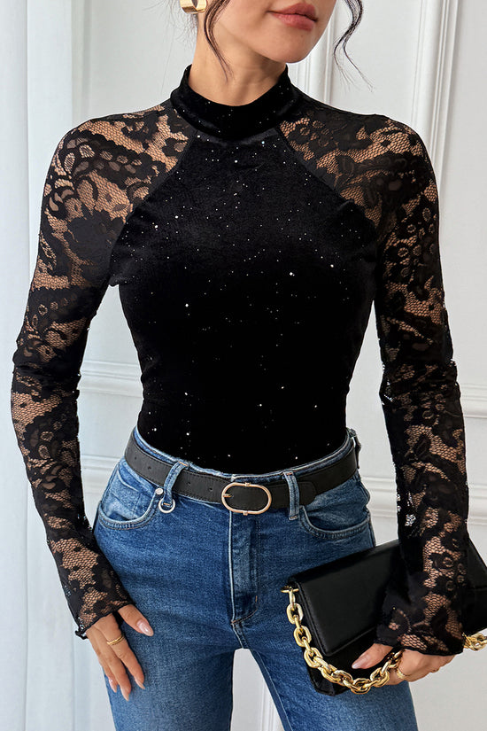 Elegant Lace Long Sleeve Bodysuit