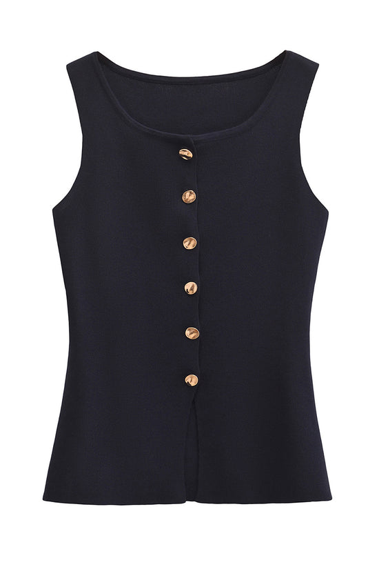 Button-Up Sleeveless Vest