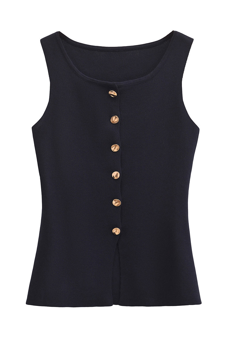Button-Up Sleeveless Vest