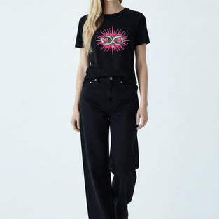 Patterned  Emblem T-Shirt