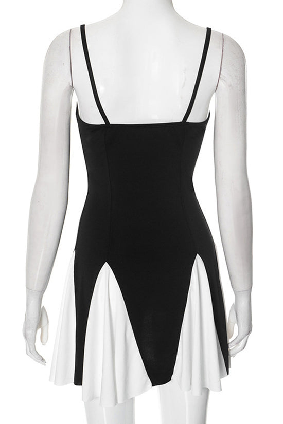 Sleeveless Colorblock Casual Dress
