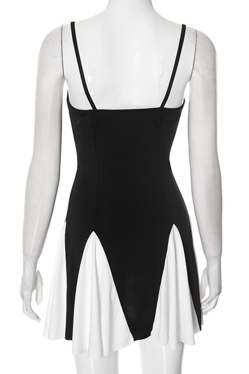 Sleeveless Colorblock Casual Dress