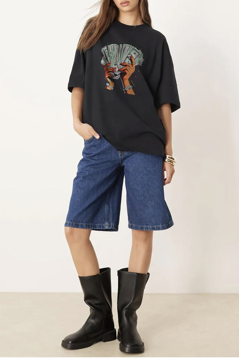 Graphic Money Oversized T-Shirt