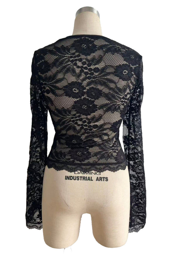 Lace Sleeve Bodycon T-Shirt