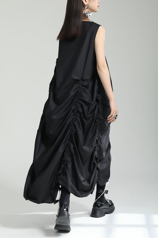 Sleeveless Draped Casual Maxi Dress