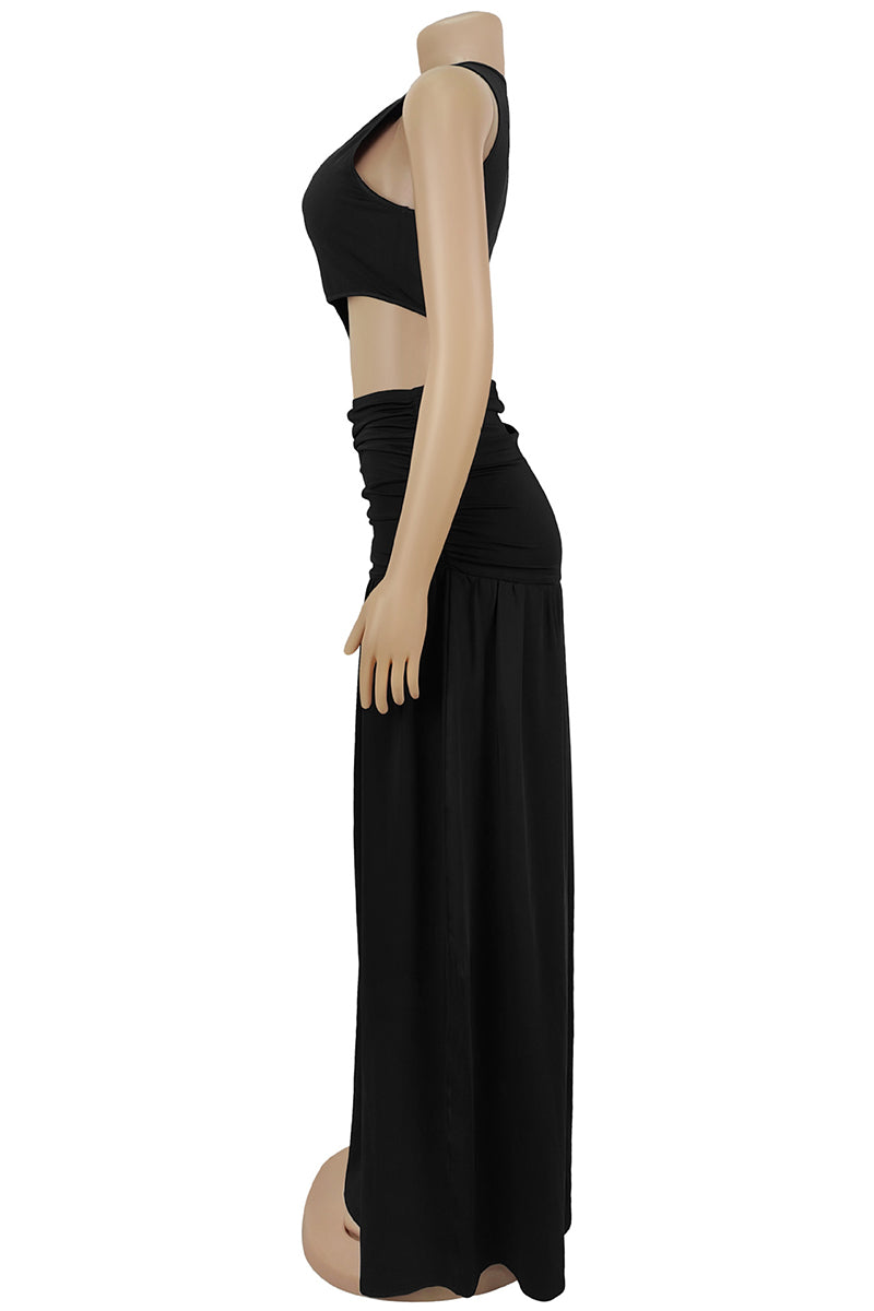 Cutout Sleeveless Maxi Dress with Side Slit