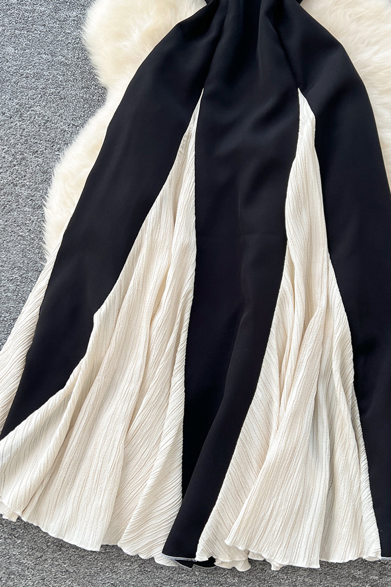 Strappy Contrast Panel Dress