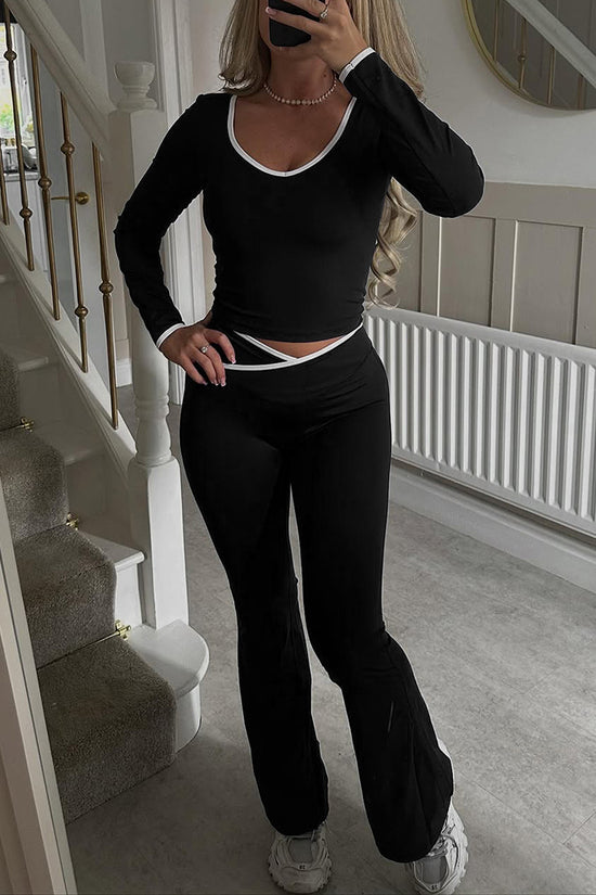 Cut-Out Long Sleeve Activewear Set