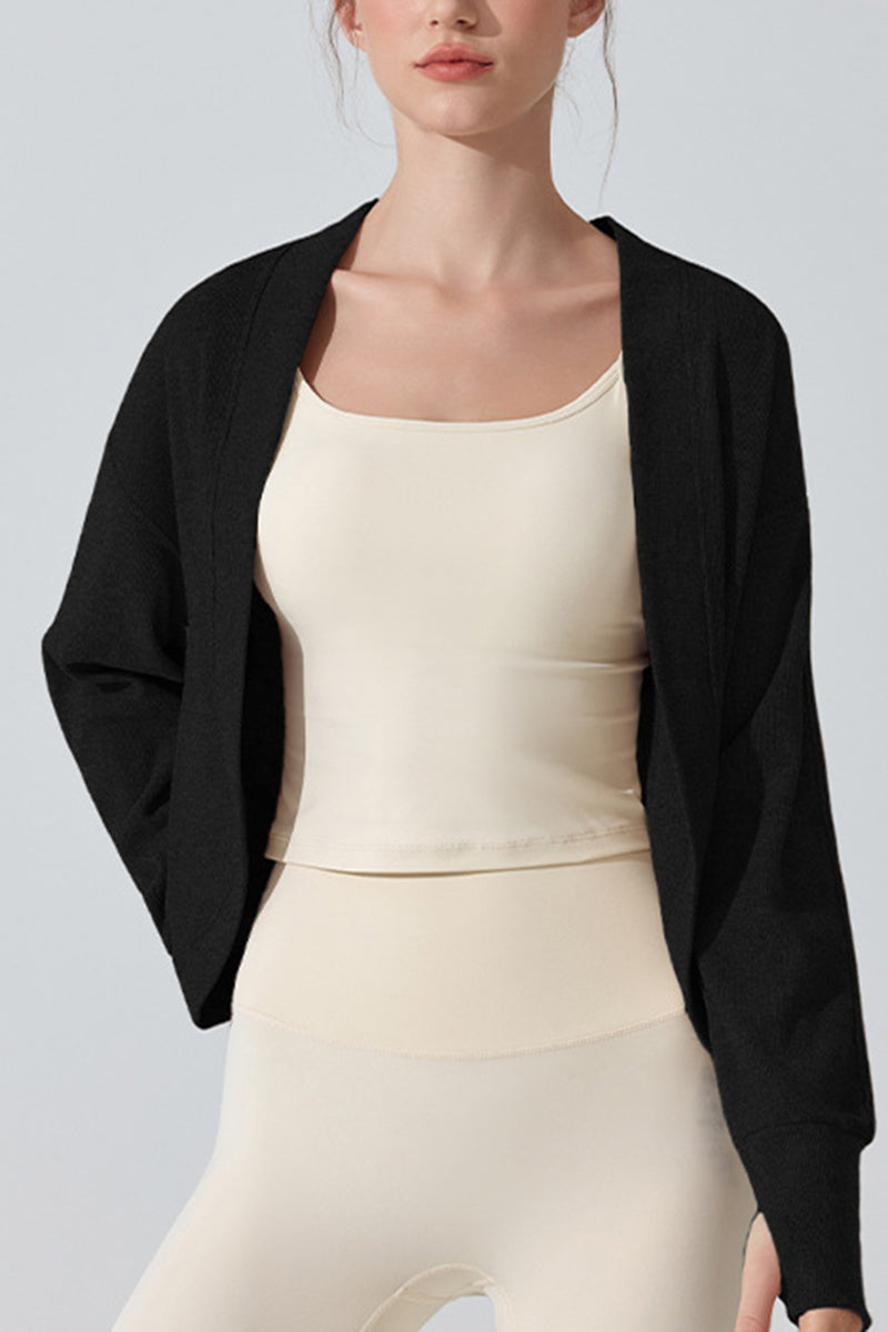 Relaxed Long Sleeve Open Front Cardigan