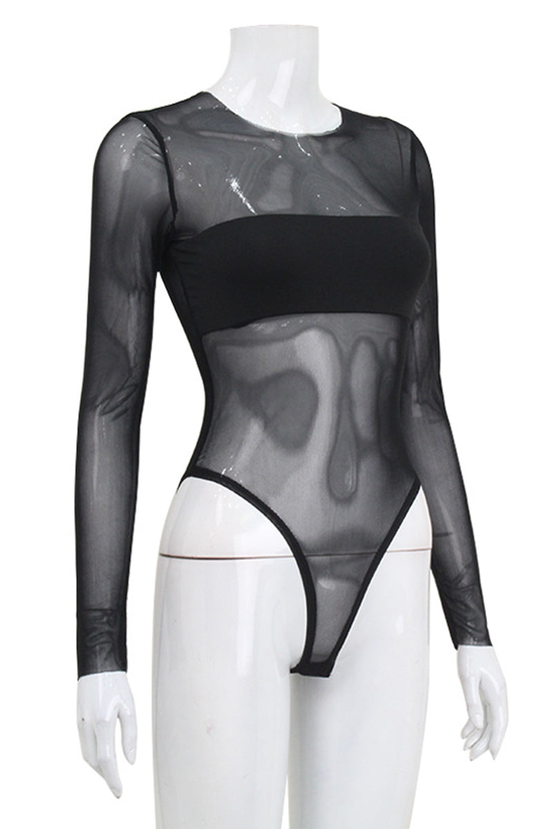Sheer Long Sleeve Bodysuit