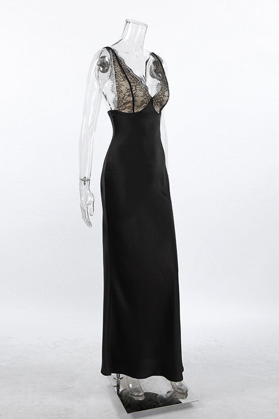 Elegant Sleeveless Lace Midi Dress