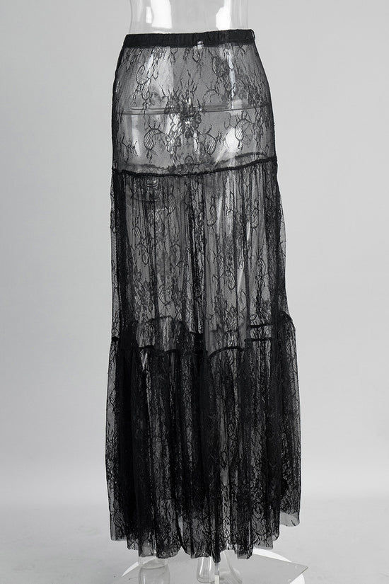 Elegant Lace Midi Skirt