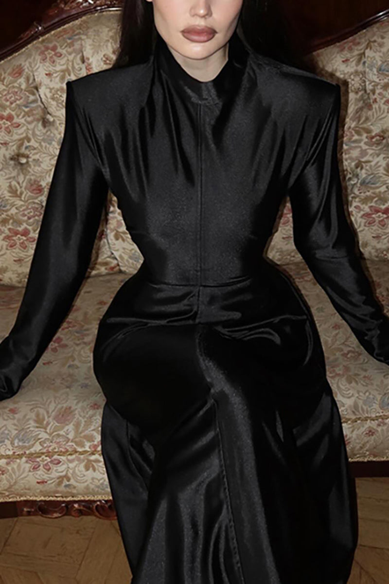Elegant Long Sleeve Maxi Dress