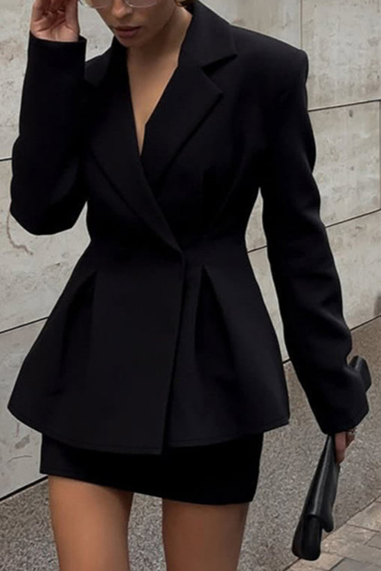 Tailored Peplum Blazer Suit Set