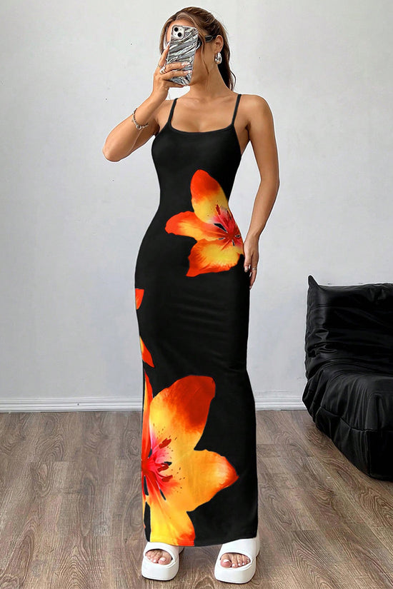 Floral Print Sleeveless Casual Dress
