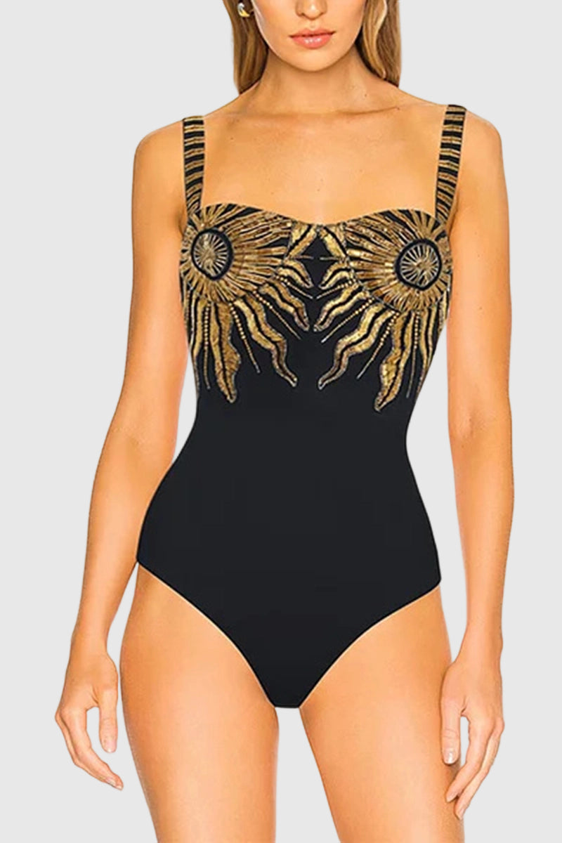 Sunburst Embellished Bikini Set