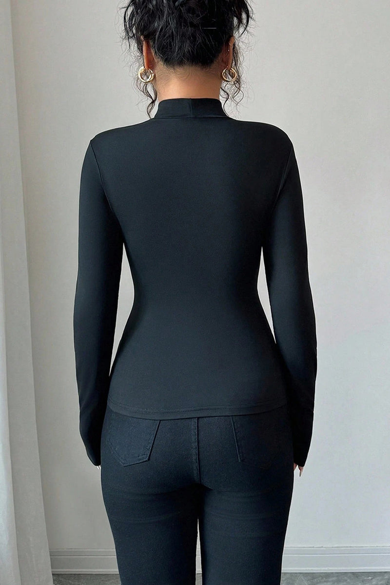 Floral High-Neck Bodycon Top